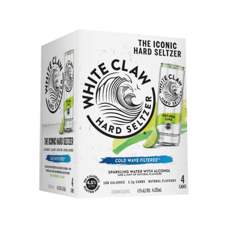 White Claw Hard Seltzer Natural Lime 4.5% Cans 4x355ml