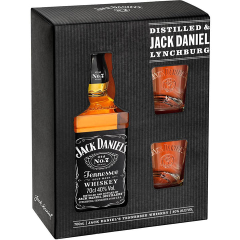 Jack Daniel's 700ml with 2 Glass Gift Pack