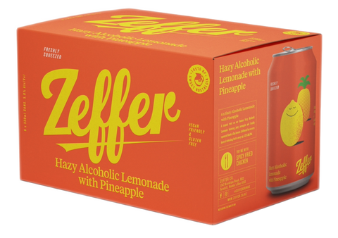 Zeffer Hazy Alcoholic Lemonade with Pineapple 330mL 6 Pack