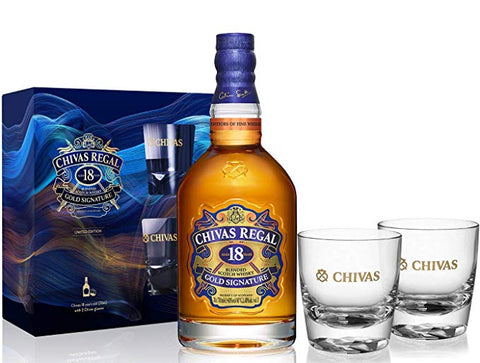 Chivas 18yo 700ml Gift Pack with 2 glass