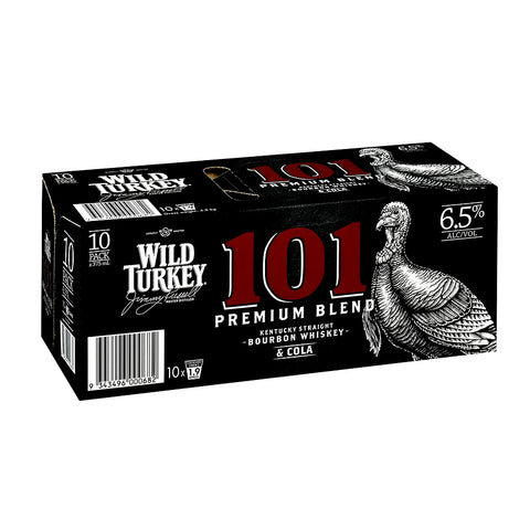 Wild Turkey 101 7% Bourbon n Cola 10pk 330ml cans