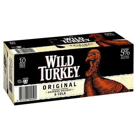Wild Turkey Original 5% Bourbon n Cola 10pk 330ml cans