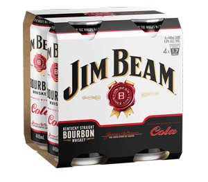 Jim Beam and Cola 5% 4pk 440ml cans