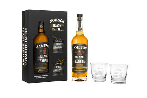 Jameson Black Barrel Gift Pack with 2 glass