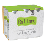Park lane Gin, Lime &amp; Soda 6pk 250ml cans