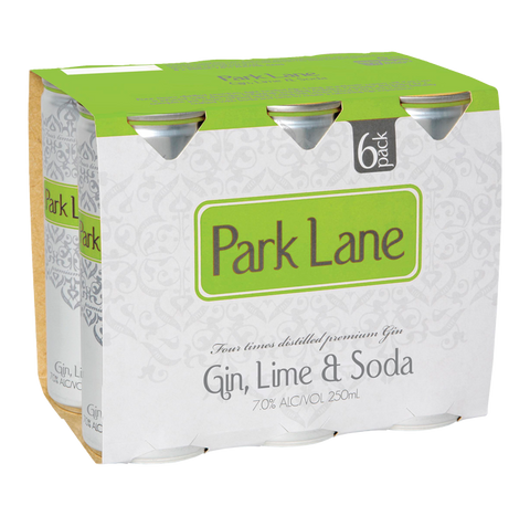 Park lane Gin, Lime &amp; Soda 6pk 250ml cans