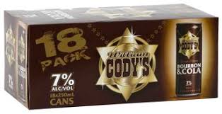 Cody's 7% bourbon Rtd 18Pk 250ml Can