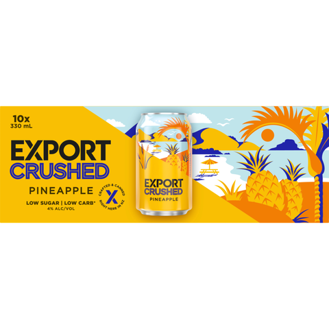 Export Crushed Pineapple Beer 10 Pack Cans 330ml