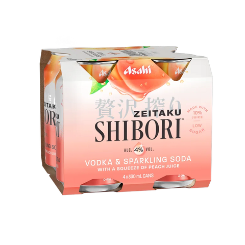 Asahi Shibori Vodka Peach 4% 4 Pack Cans 330ml