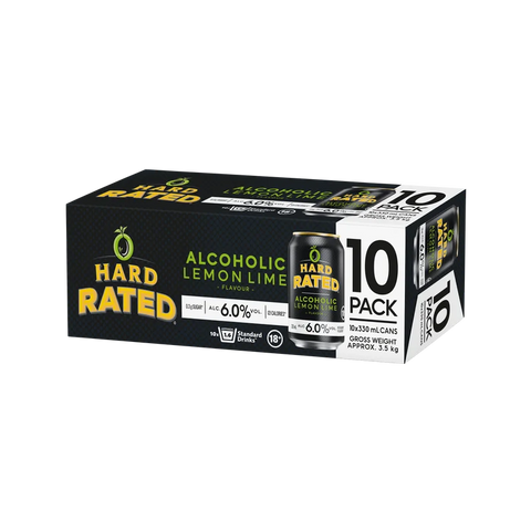 Hard Rated Lemon & Lime 6% 10 Pack cans