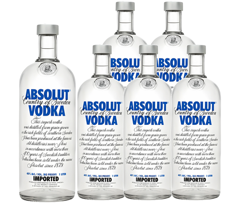 Absolut Vodka 1L 6 Bottles Case Deal