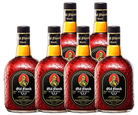 Old Monk Rum 750ml 6 Bottles Case Deal