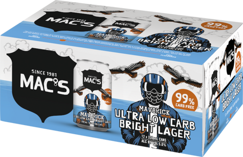 Macs Maverick Ultra Low Carb Bright Lager 12 Pack Cans 330ml