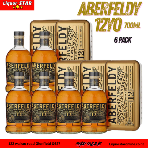 Aberfeldy 12yo Gold Bar Single malt 6Pk Bundle 700ml
