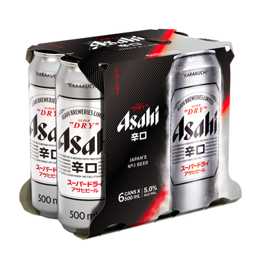 Asahi Super Dry 6 Pack Cans 500ml