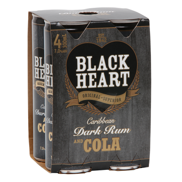 Black Heart & Cola 7% 12 Pack Cans 250ml