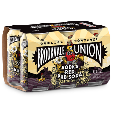 Brookvale Union Red Pub Soda 4% 6 Pack Cans 330ml