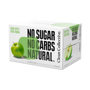 Clean Collective Crisp Apple with Vodka 5% 12 Pack Cans 250ml