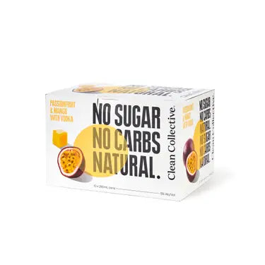 Clean Collective Passionfruit & Mango Vodka 5% 12 Pack Cans 250ml