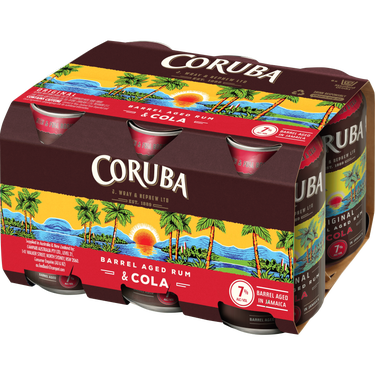 Coruba & Cola 7% 6 Pack Cans 330ml