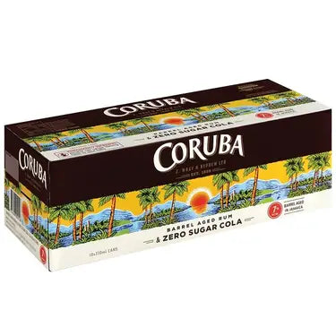 Coruba & Cola Zero Sugar 7% 10 Pack Cans 330ml