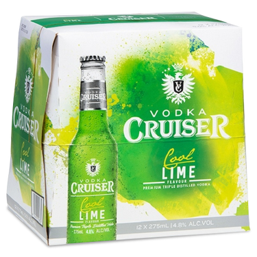 Cruiser Cool Lime 4.8% 12 Pack Bottles 275ml