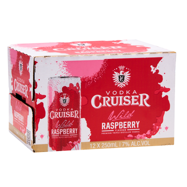 Cruiser Raspberry 7% 12 Pack Cans 250ml