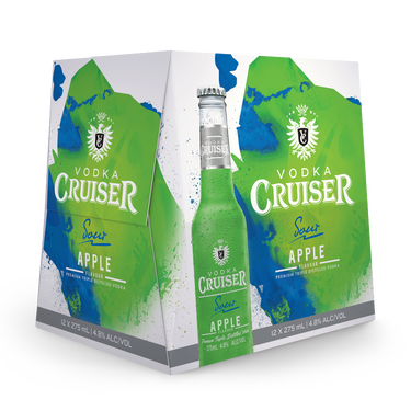 Cruiser Sour Apple 4.8% 12 Pack Bottles 275ml