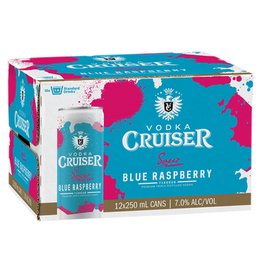 Cruiser Sour Blue Raspberry 7% 12 Pack Cans 250ml