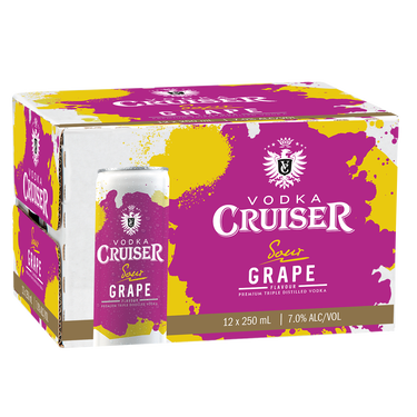 Cruiser Sour Grape 7% 12 Pack Cans 250ml