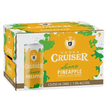 Cruiser Sunny Pineapple 7% 12 Pack Cans 250ml