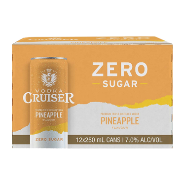 Cruiser Zero Sugar Pineapple 7% 12 Pack Cans 250ml