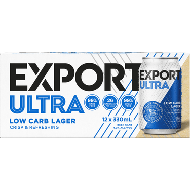Export Ultra Low Carb 12 Pack Cans 330ml