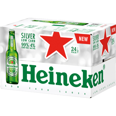 Heineken Silver Low Carb 24 Pack Bottles 330ml