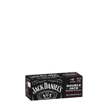 Jack Daniels Double Jack & Cola No Sugar 6.9% 10 Pack Cans 375ml