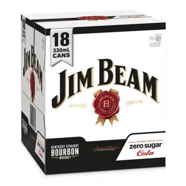 Jim Beam & Cola Zero 4.8% 18 Pack Cans 330ml