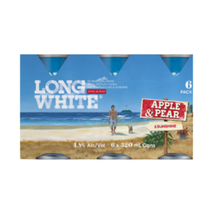 Long White Apple & Pear 4.8% 6 Pack Cans 320ml