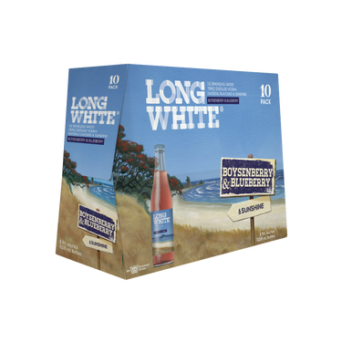 Long White Vodka Boysenberry & Blueberry 4.8% 10 Pack Bottles 320ml