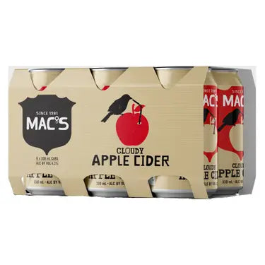 Macs Cloudy Apple Cider 6 Pack Can 330ml