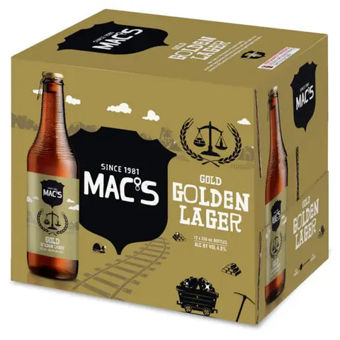Macs Gold Lager 12 Pack Bottles 330ml