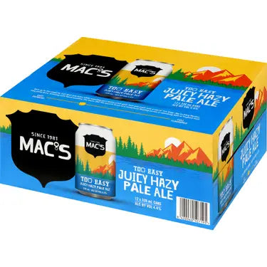Macs Too Easy Hazy Pale Ale 12 Pack Cans 330ml