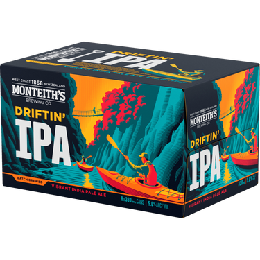 Monteiths Driftin IPA 6 Pack Cans 330ml