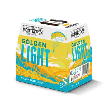 Monteiths Golden Light 12 Pack 330ml