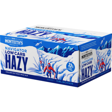 Monteiths Navigator LC Hazy 12 Pack Cans 330ml