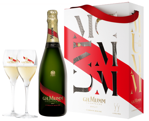 GH Mumm Champagne with 2 Flutes GIFT PACK