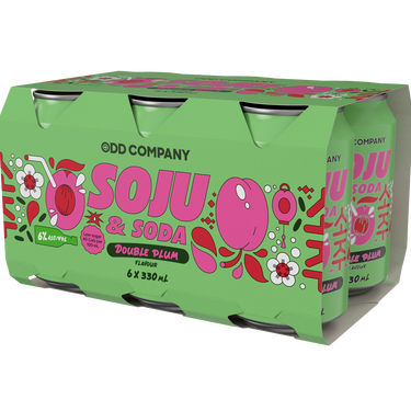 Odd Company Double Plum Soju & Soda 6% 6 Pack Cans 330ml