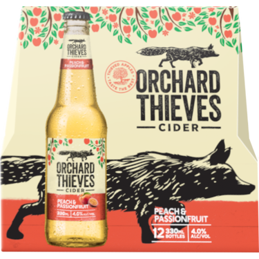 Orchard Thieves Peach & Passionfruit 12 Pack Bottles 330ml