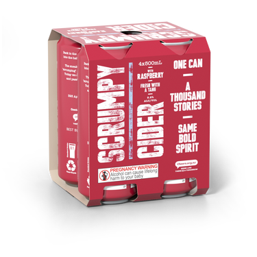 Scrumpy Raspberry Cider 4 Pack Cans 500ml