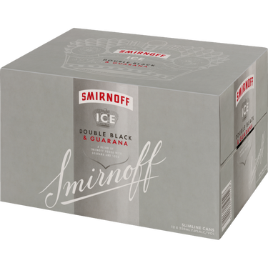 Smirnoff Ice Double Black Guarana 7% 12 Pack Cans 250ml