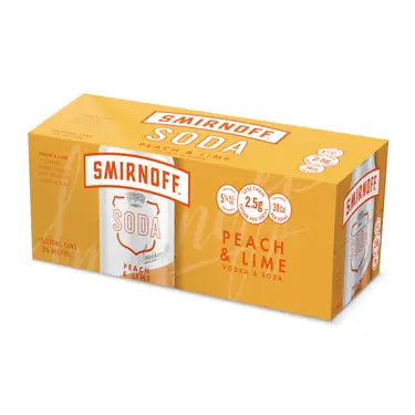 Smirnoff Soda Vodka Peach & Lime 5% 10 Pack Cans 330ml